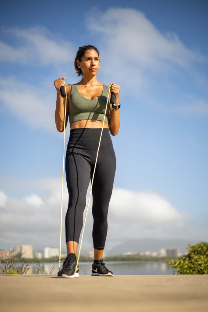 entrenando al aire libre 